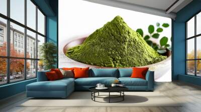 moringa powder food supplement closeup product photo generative ai Wall mural