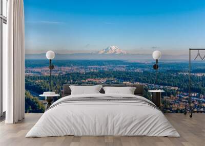 Mount Rainier from above Lacey, Washington in December  Wall mural