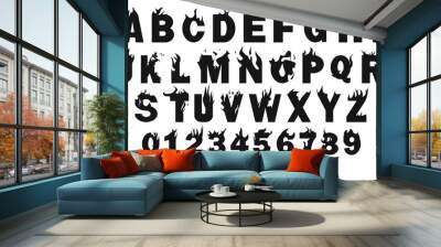 Vector of the fire alphabet A-z and symbols Wall mural