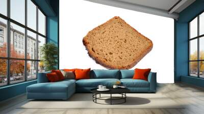 Slices of rye bread isolated with white background Wall mural