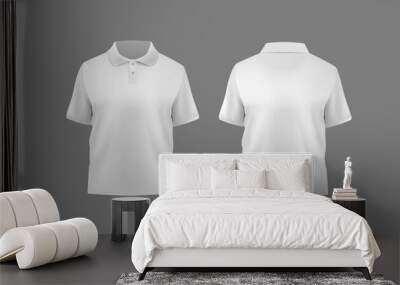 Short sleeve polo shirt.t-shirt front, t-shirt back and t-shirt sleeve design for mockup. Wall mural