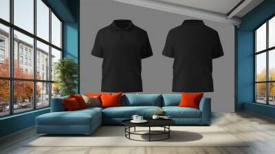 Short sleeve polo shirt.t-shirt front, t-shirt back and t-shirt sleeve design for mockup. Wall mural