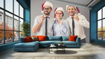 Business people celebrating Christmas Wall mural