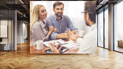 Couple and a realtor Wall mural