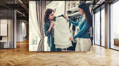 Girls doing shopping Wall mural