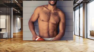 Handsome Afro American sportsman Wall mural