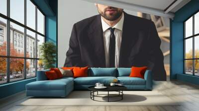 Handsome young businessman Wall mural