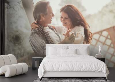 Happy mature couple Wall mural