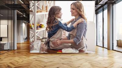 Mom and daughter baking Wall mural