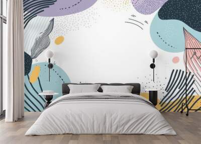 Abstract geometric frame with colorful shapes and lines in a modern  design Wall mural