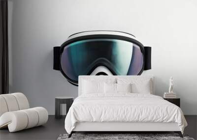 High-Tech Ski Goggles on Clean Surface Wall mural