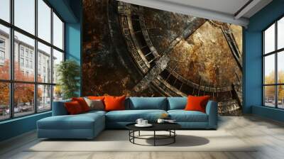 The concept of ancient time in rich bronze and brown tones Wall mural