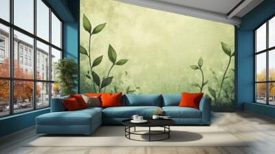 The concept of patience in soft green and pastel tones Wall mural