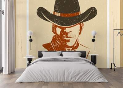 Wanted poster.Western vintage paper Wall mural