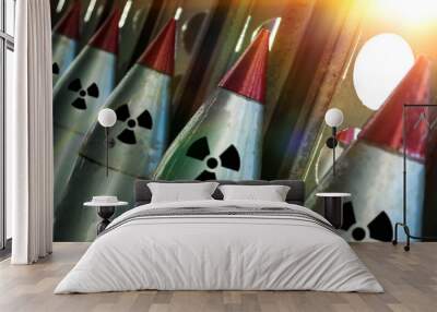 nuclear missiles are directed upwards. nuclear weapon. weapon. army. Wall mural