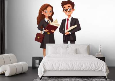 Lawyers Cartoon Illustration Wall mural