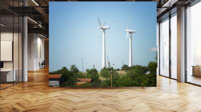 Wind Turbine - alternative and green energy source Wall mural