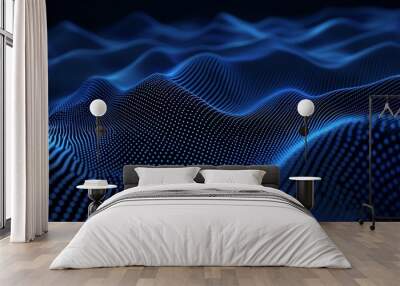 Computer Generated Image of Wavy Lines Wall mural