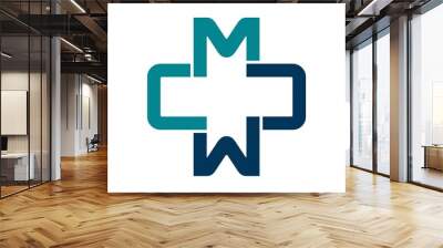 c and m or w logo template for health care, and medical. Wall mural