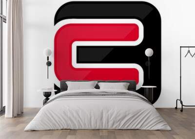 letter c and 3 forming a square vector logo. Wall mural