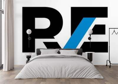 letter R and E logo vector. Wall mural