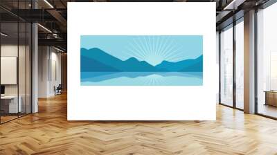 mount and lake logo vector. Wall mural