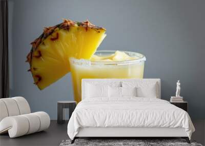 glass of orange juice with pineapple Wall mural