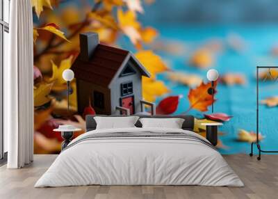 house in autumn Wall mural