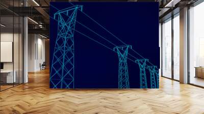 Electrical towers with wires Wall mural