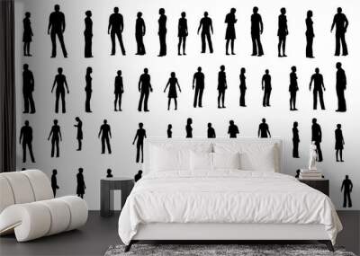 Silhouettes of people Wall mural