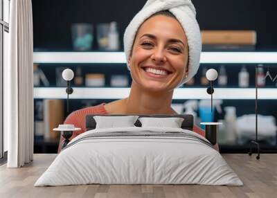 portrait of a smiling woman Wall mural