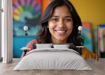 portrait of a smiling woman Wall mural