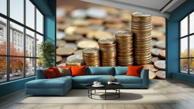 stack of coins Wall mural