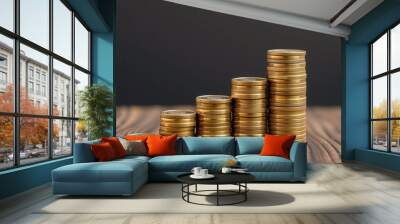 stacks of gold coins Wall mural