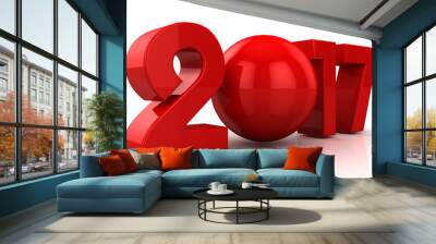 New year 2017 - 3d render Wall mural