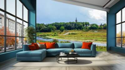 Landscape with river and church in Elsloo, Netherlands
 Wall mural