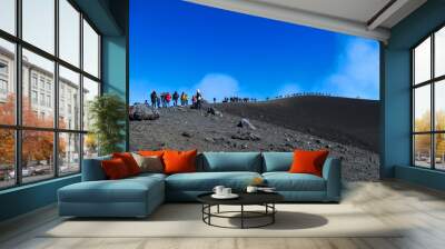 People on excursion on mount Etna, Sicily, Italy
 Wall mural