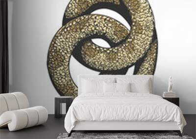 Snake Colorful Engraving Illustration isolated on white Background Wall mural