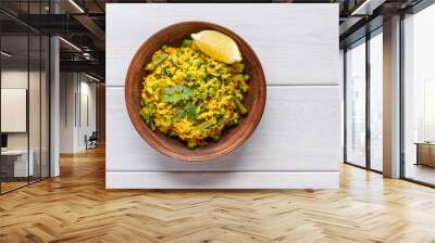 Rice cooked with vegetables, herbs and spice. Vegan cuisine. Healthy vegetarian food concept. Wall mural