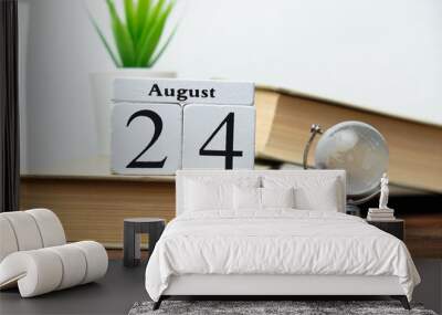 24th august - twenty fourth day month calendar concept on wooden blocks. Wall mural