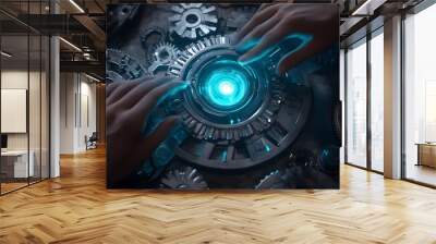 Futuristic technology and engineering concept Wall mural