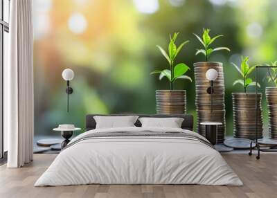 Growing financial investment and savings Wall mural