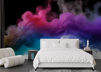 abstract background colorful texture smoke. Colorful liquid powder explosion, for poster, banner, web, landing page, cover. 3D illustration Wall mural