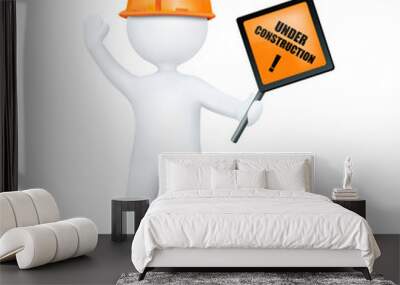 3d character with under construction elements Wall mural