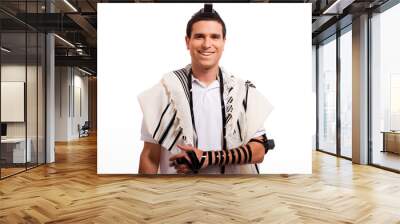 Portrait of happy jewish man smiling Wall mural