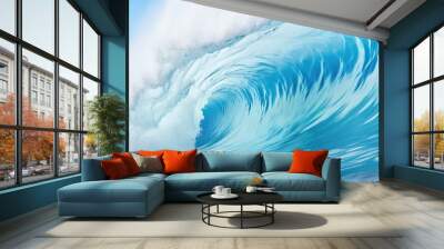  blue ocean wave Wall mural