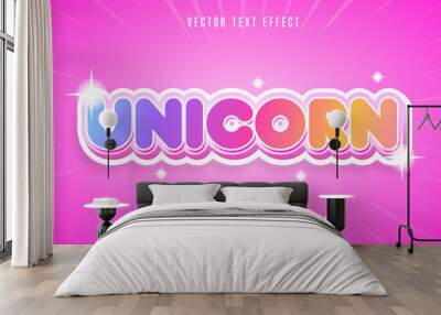 Cute candy rainbow text effect editable font style Wall mural