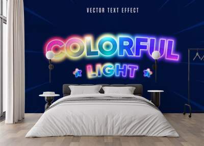 cute Colorful light Rainbow text effect Wall mural