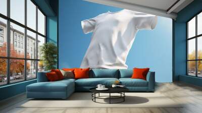 floating blank white t shirt mockup  Wall mural