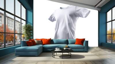 floating blank white t shirt mockup Wall mural